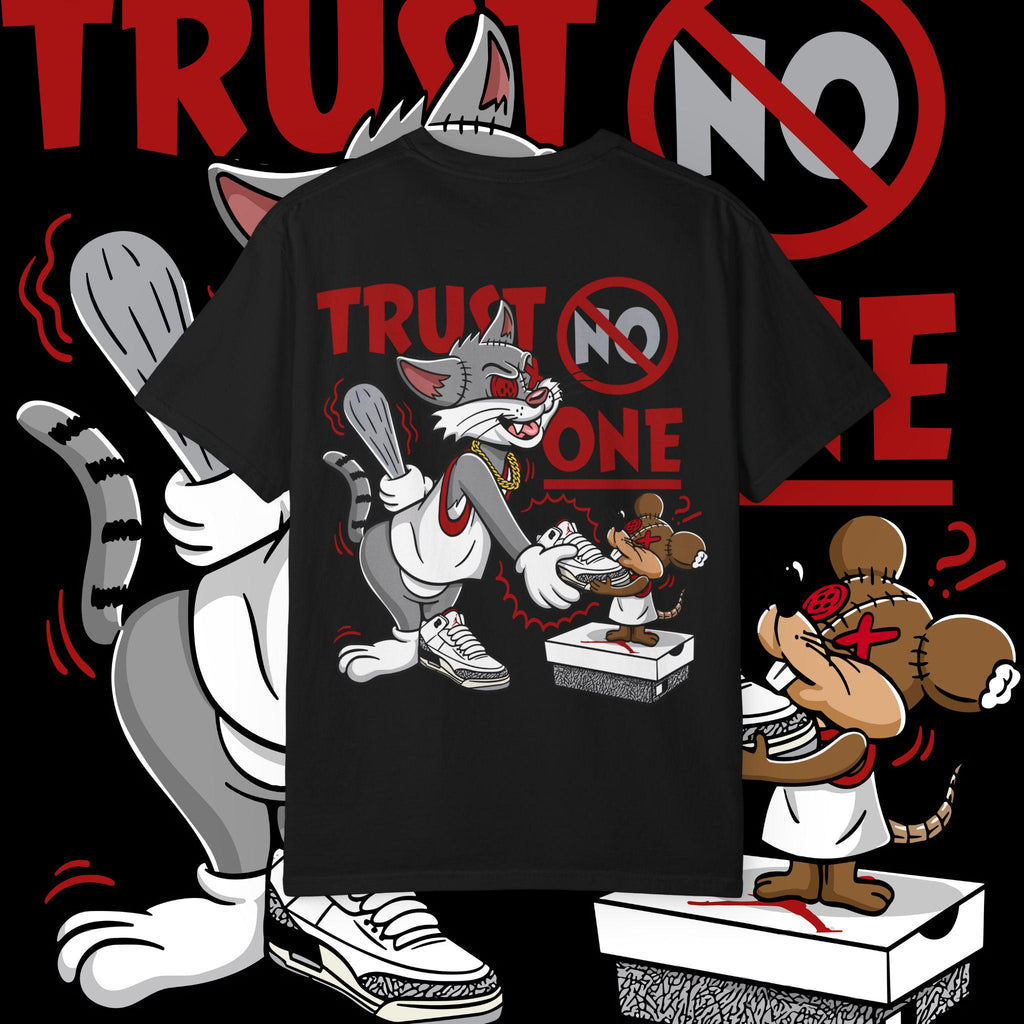 Trust No One Graphic Tee: Unisex Garment-Dyed Cotton T-Shirt
