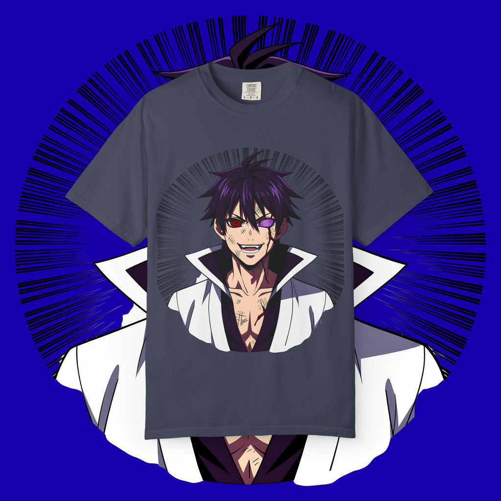 Anime Villain Portrait T-Shirt | Smirking Manga Character Tee