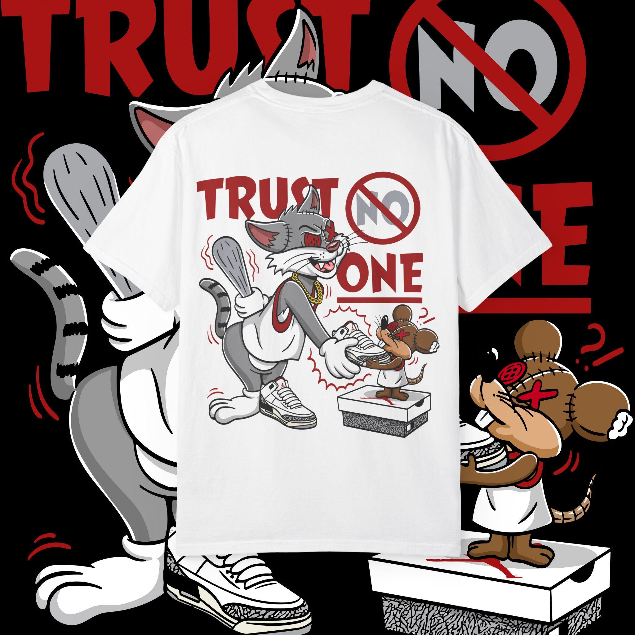 Trust No One Graphic Tee: Unisex Garment-Dyed Cotton T-Shirt