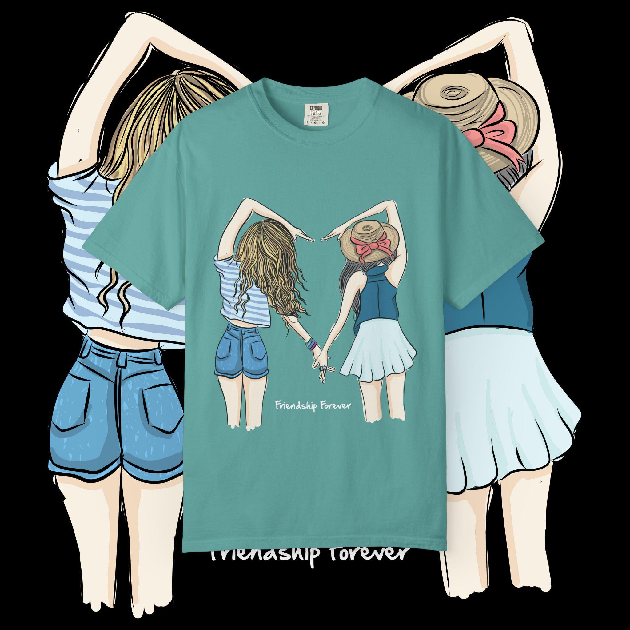 Friendship forever girls holding hands T-shirt | Besties shirt