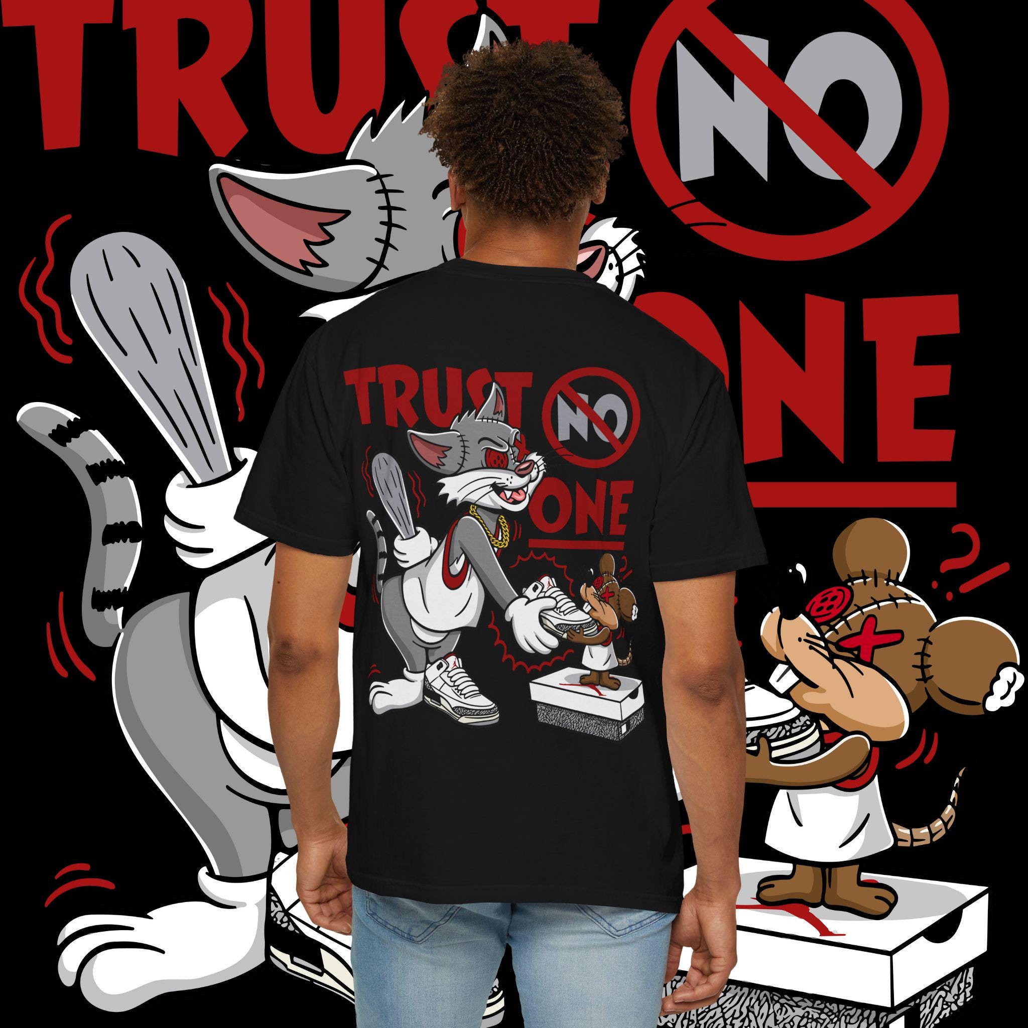 Trust No One Graphic Tee: Unisex Garment-Dyed Cotton T-Shirt