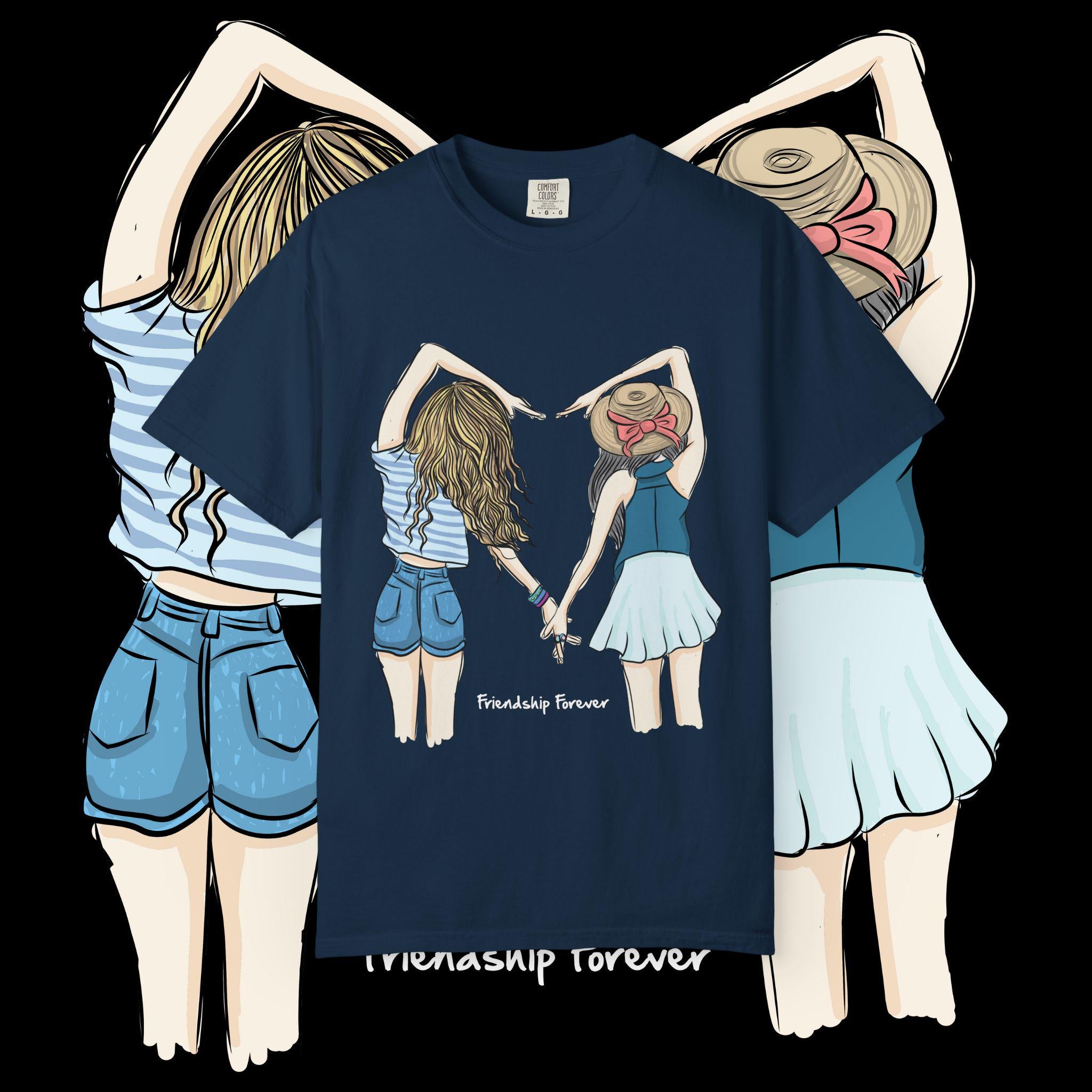Friendship forever girls holding hands T-shirt | Besties shirt