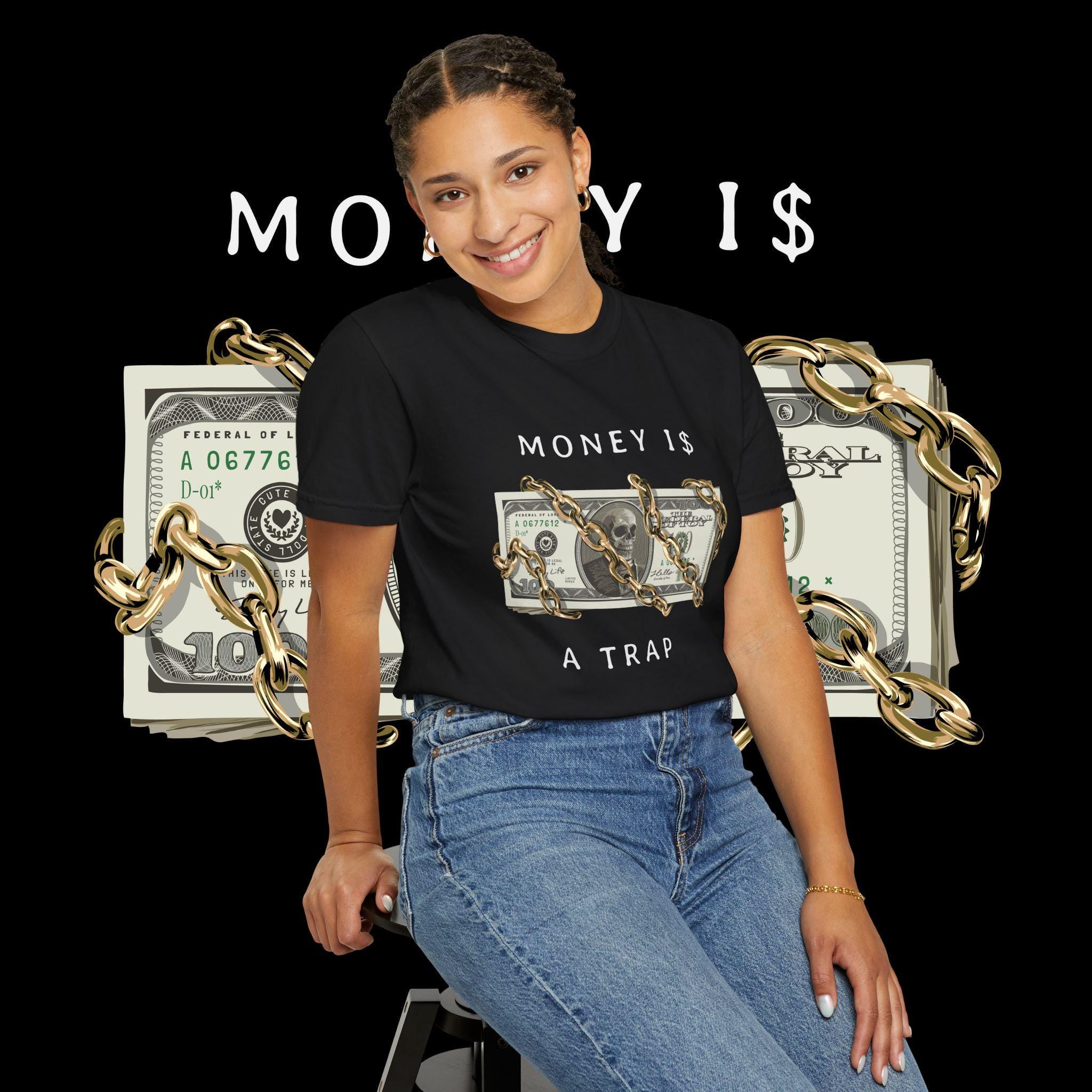 Money Is A Trap Graphic Tee: Unisex Cotton Motivation Shirt