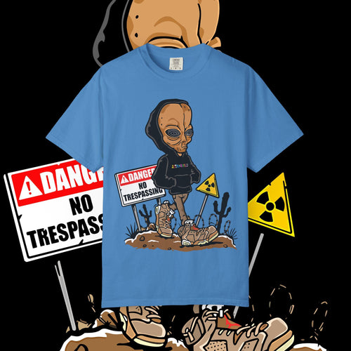 Alien Graphic Tee: Unisex Garment-Dyed US Cotton T-Shirt