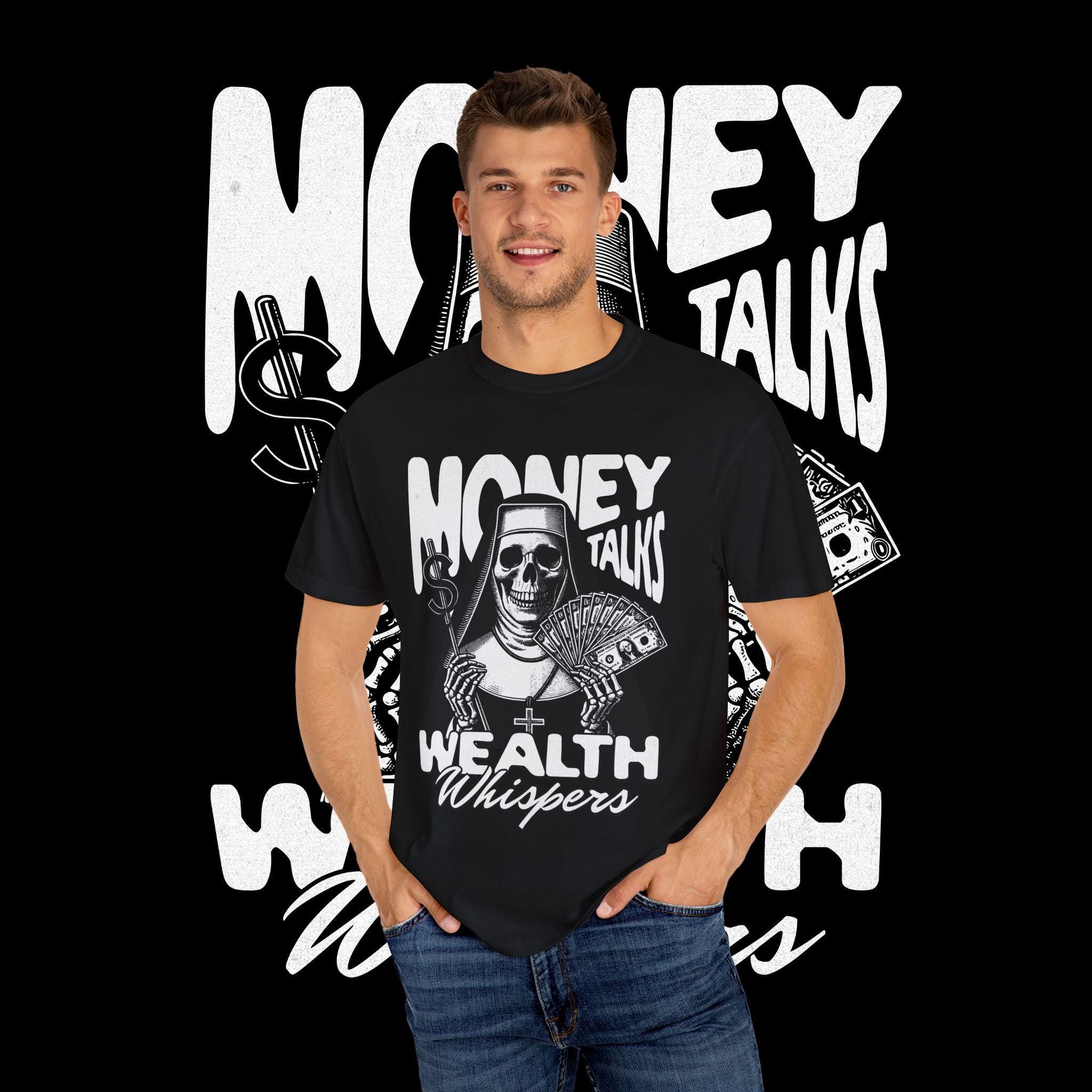 Money Talks Graphic T-Shirt: Garment-Dyed US Cotton Tee