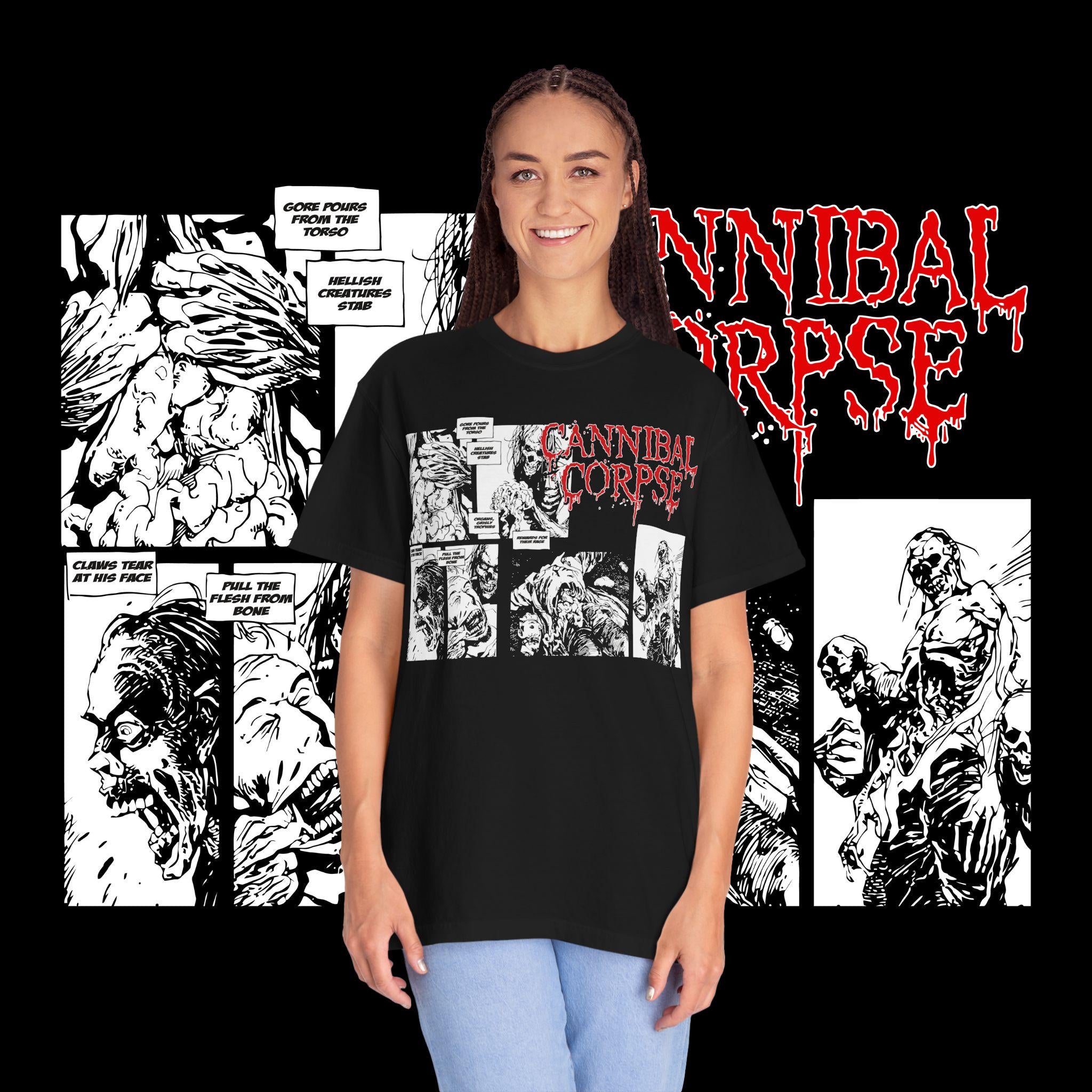 Cannibal Corpse Graphic Tee: Vintage Black Metal Band T-Shirt