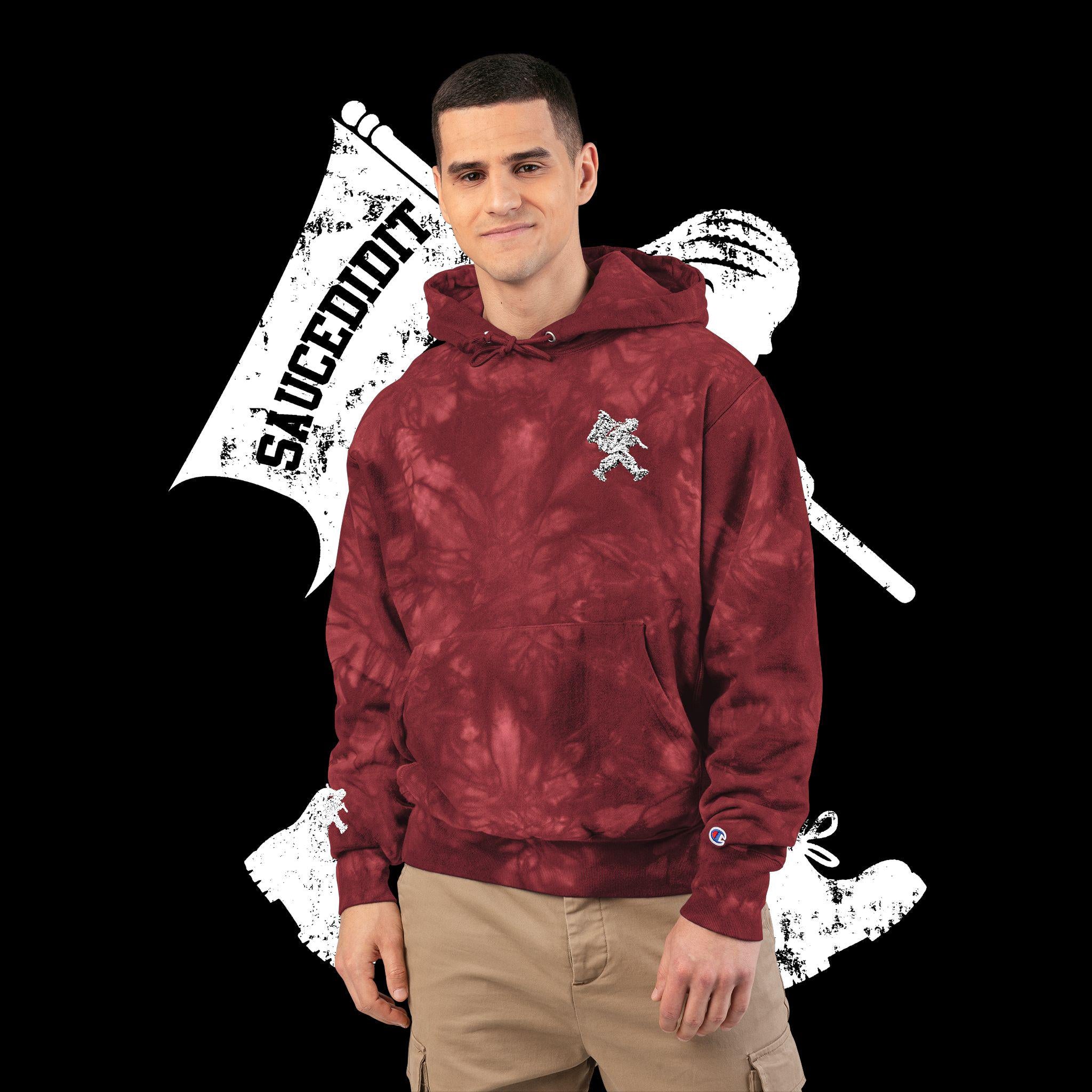 Embroidered Tie-Dye Champion Hoodie: Limited Edition Urban Streetwear
