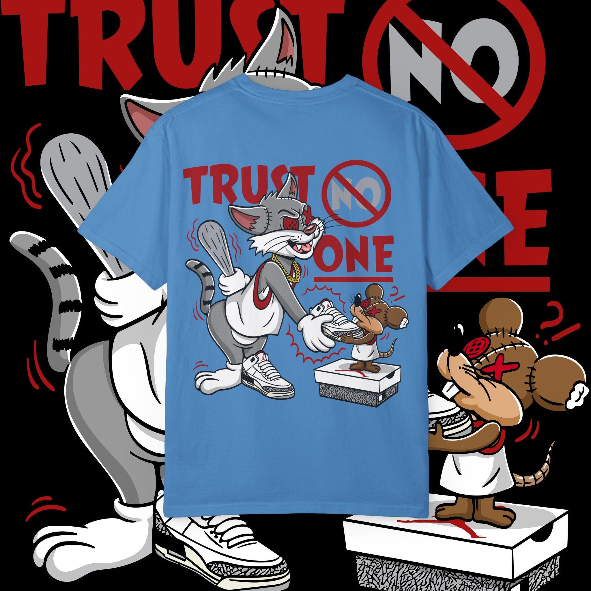 Trust No One Graphic Tee: Unisex Garment-Dyed Cotton T-Shirt