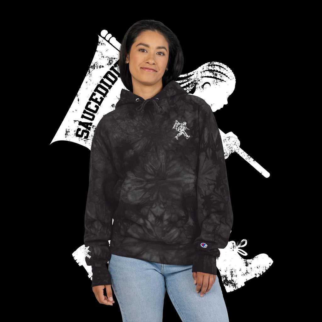 Embroidered Tie-Dye Champion Hoodie: Limited Edition Urban Streetwear