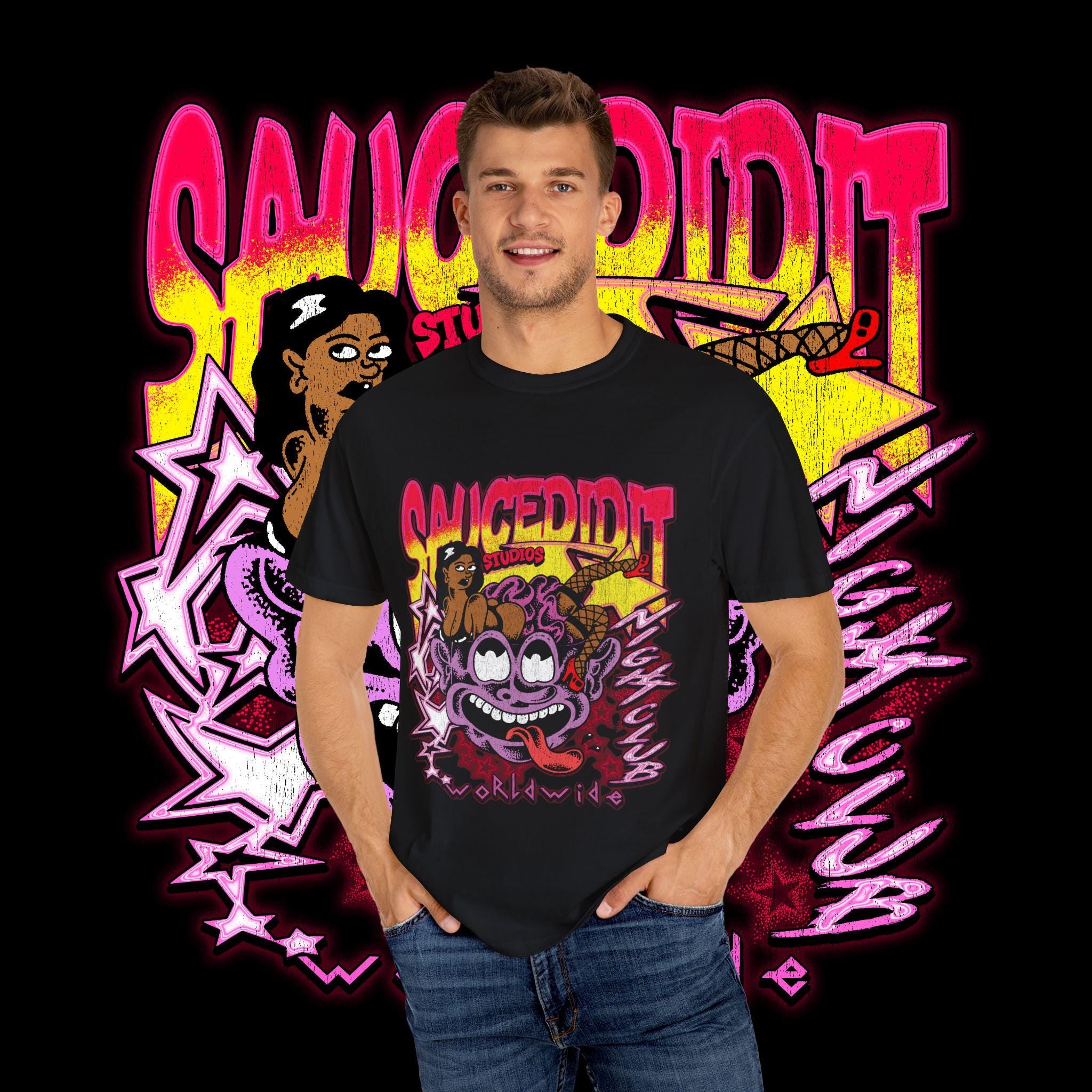 Vibrant Graphic T-Shirt: Garment-Dyed US Cotton Tee for Artists