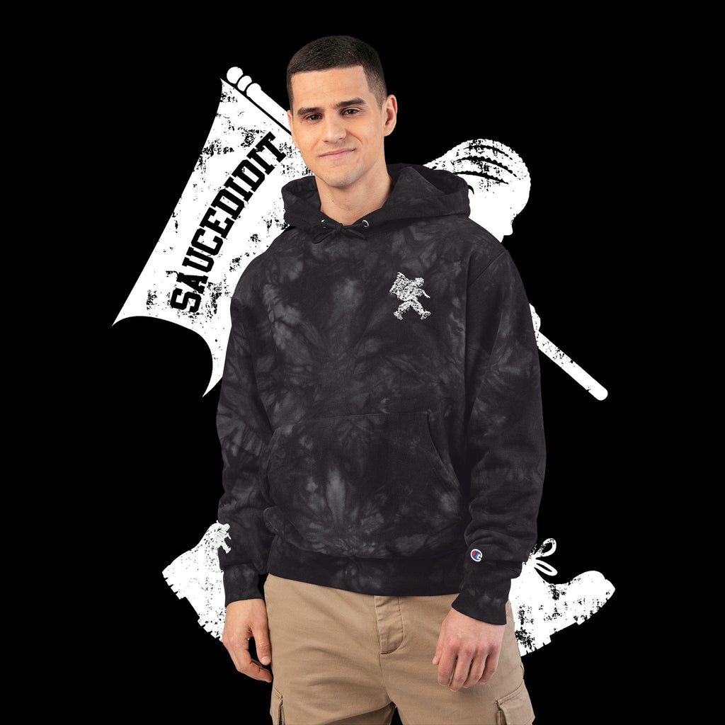 Embroidered Tie-Dye Champion Hoodie: Limited Edition Urban Streetwear
