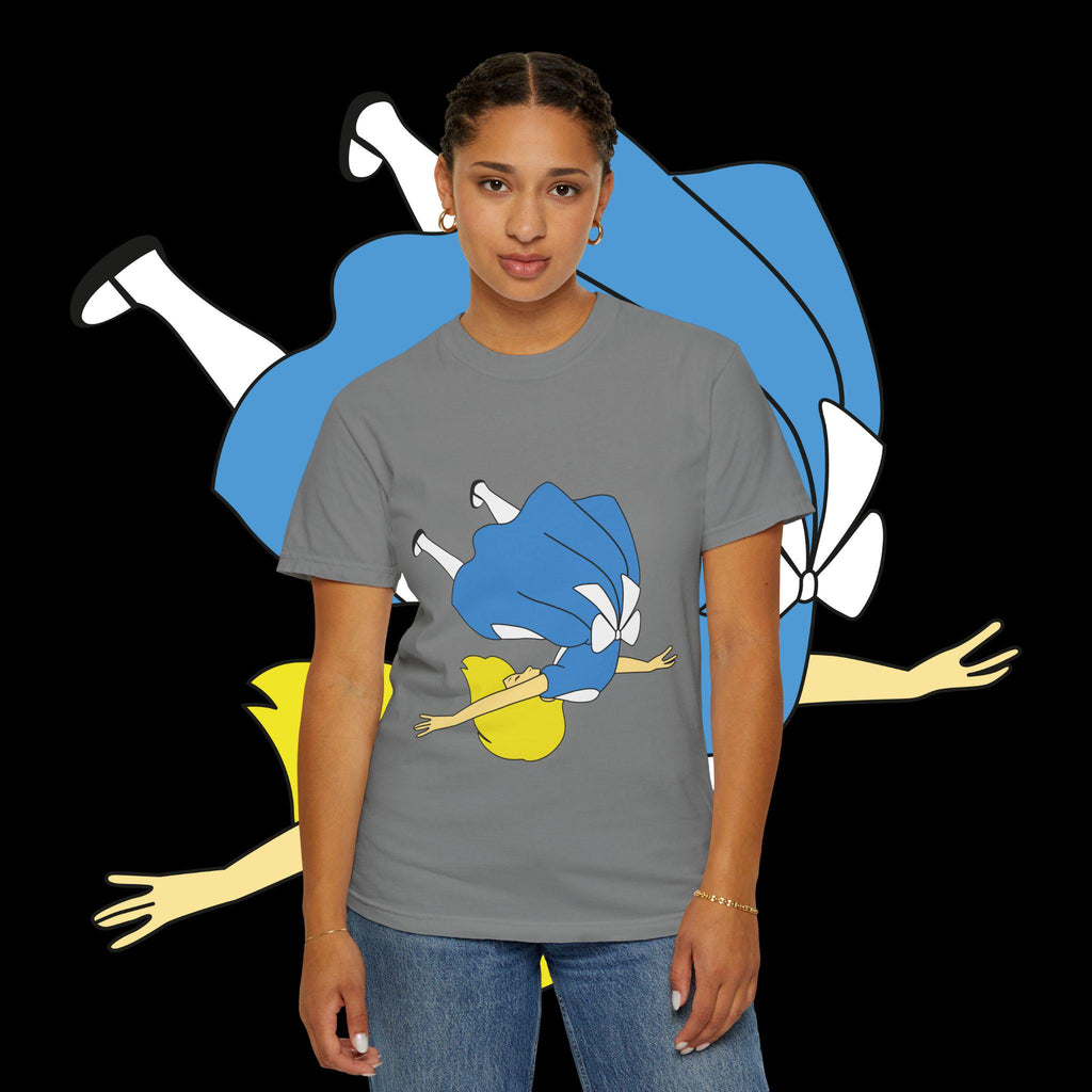 Falling Girl Illustration T-shirt | Retro Cartoon Character Tee