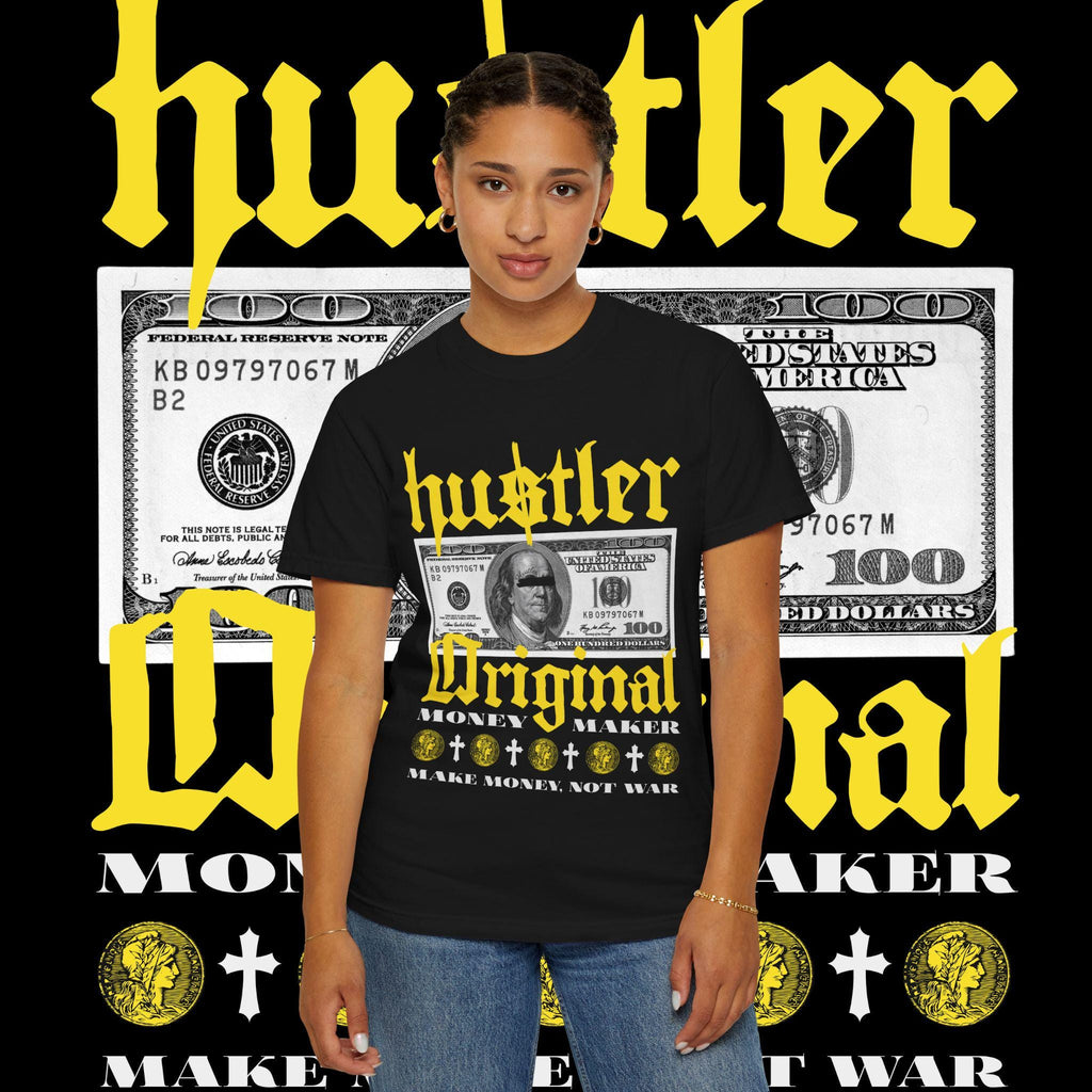 Hustler Graphic T-Shirt: Garment-Dyed Cotton Tee, Streetwear Style