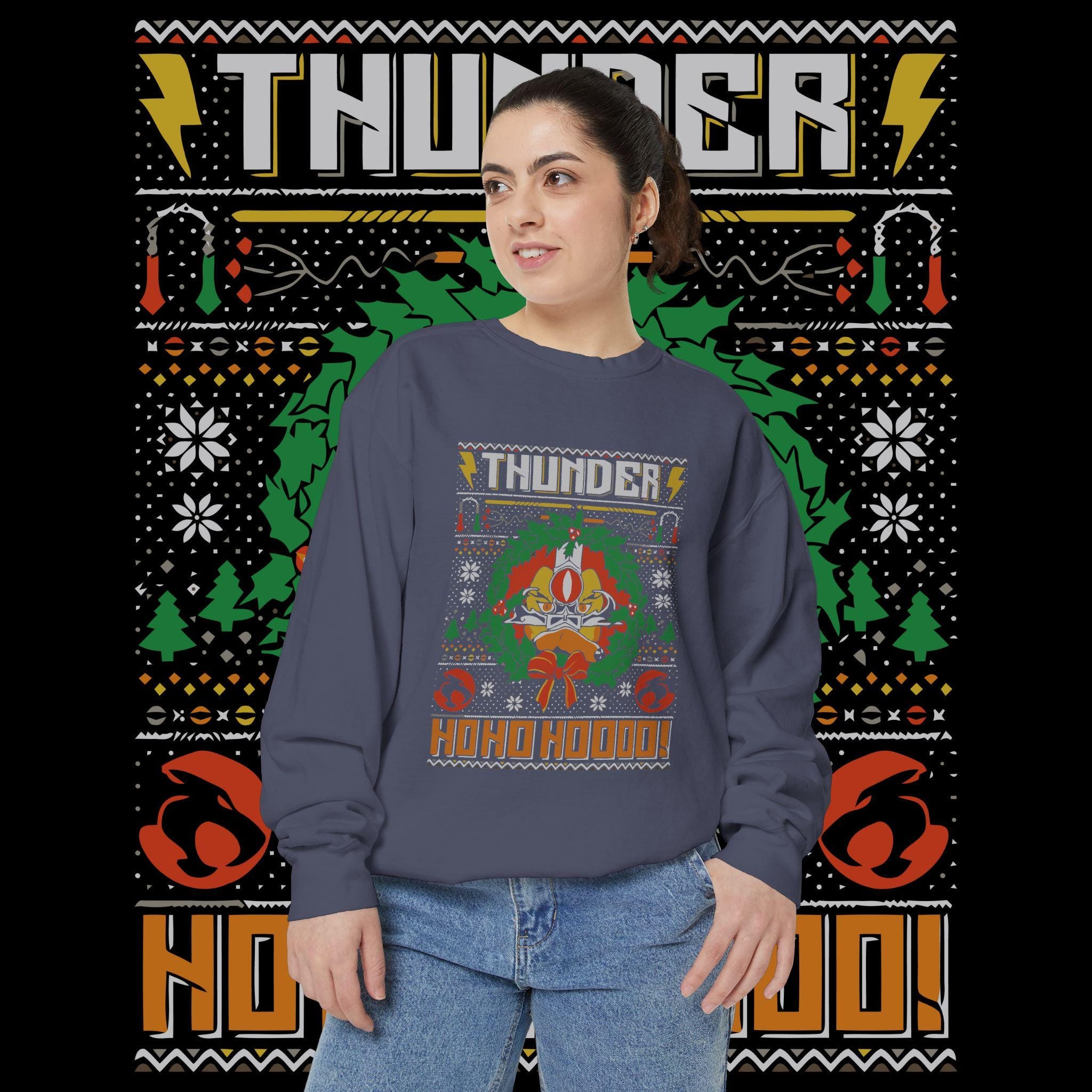 Thunder Ho Ho Ho Retro Christmas Sweatshirt