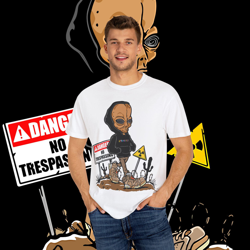 Alien Graphic Tee: Unisex Garment-Dyed US Cotton T-Shirt
