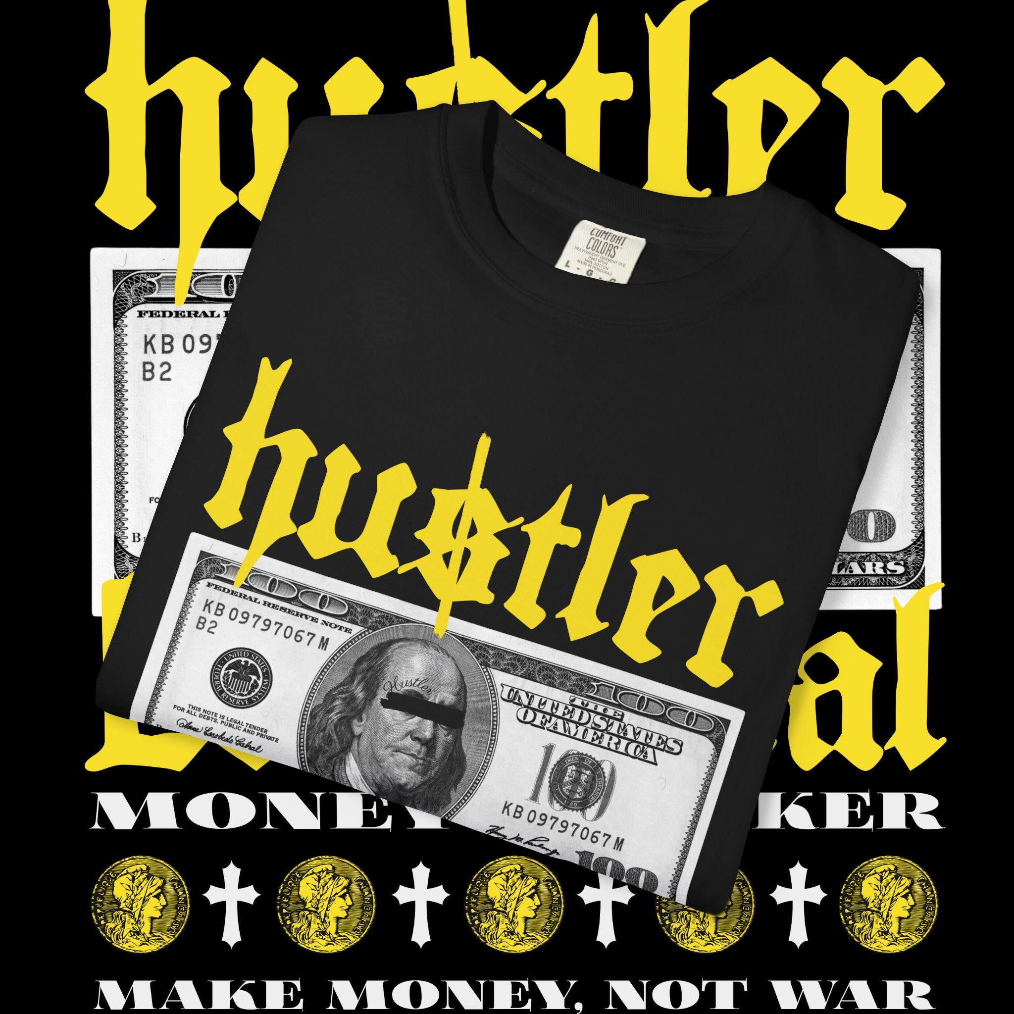 Hustler Graphic T-Shirt: Garment-Dyed Cotton Tee, Streetwear Style
