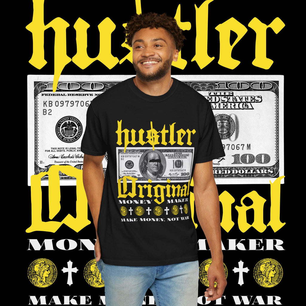 Hustler Graphic T-Shirt: Garment-Dyed Cotton Tee, Streetwear Style