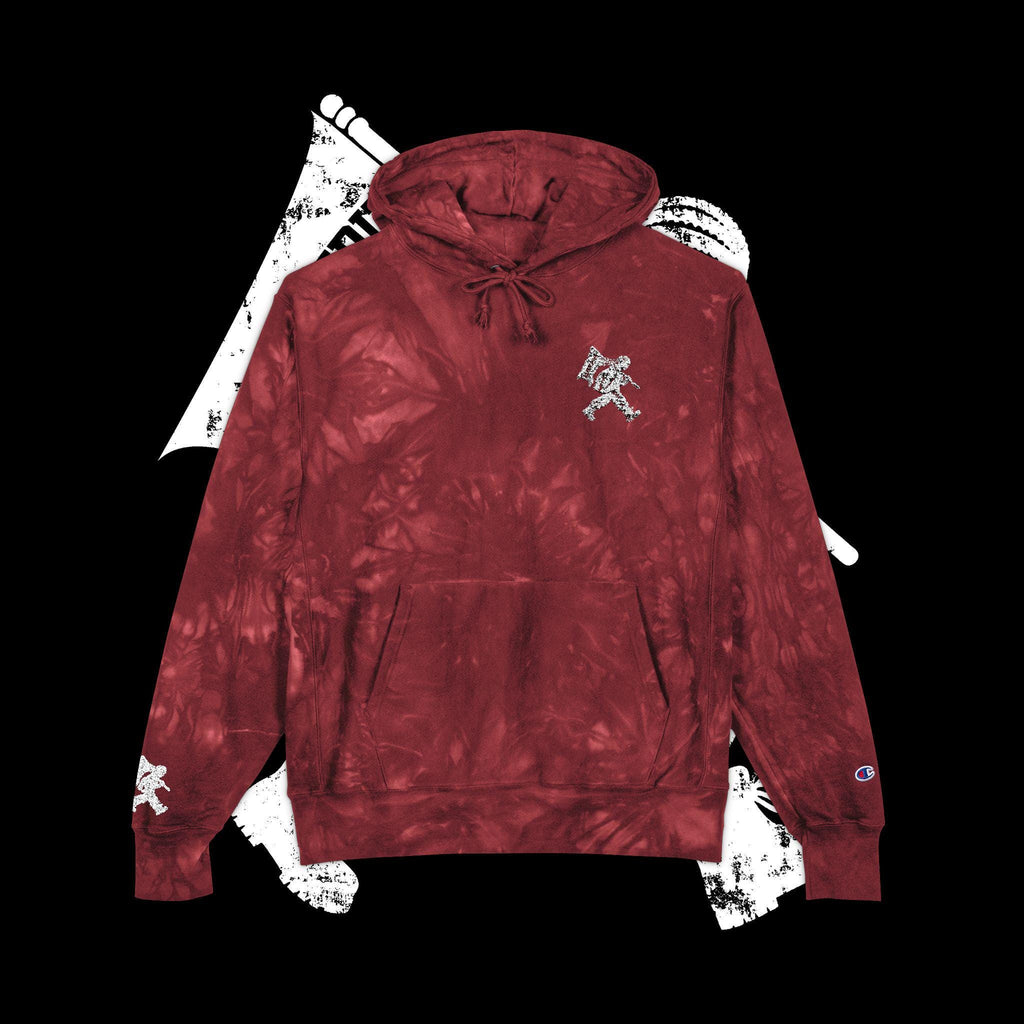 Embroidered Tie-Dye Champion Hoodie: Limited Edition Urban Streetwear