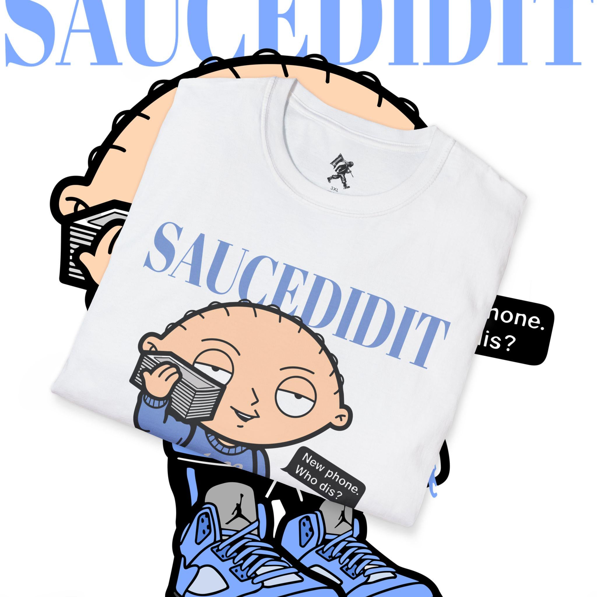 Stewie Griffin T-Shirt - "New phone Who dis?" Cartoon Tee