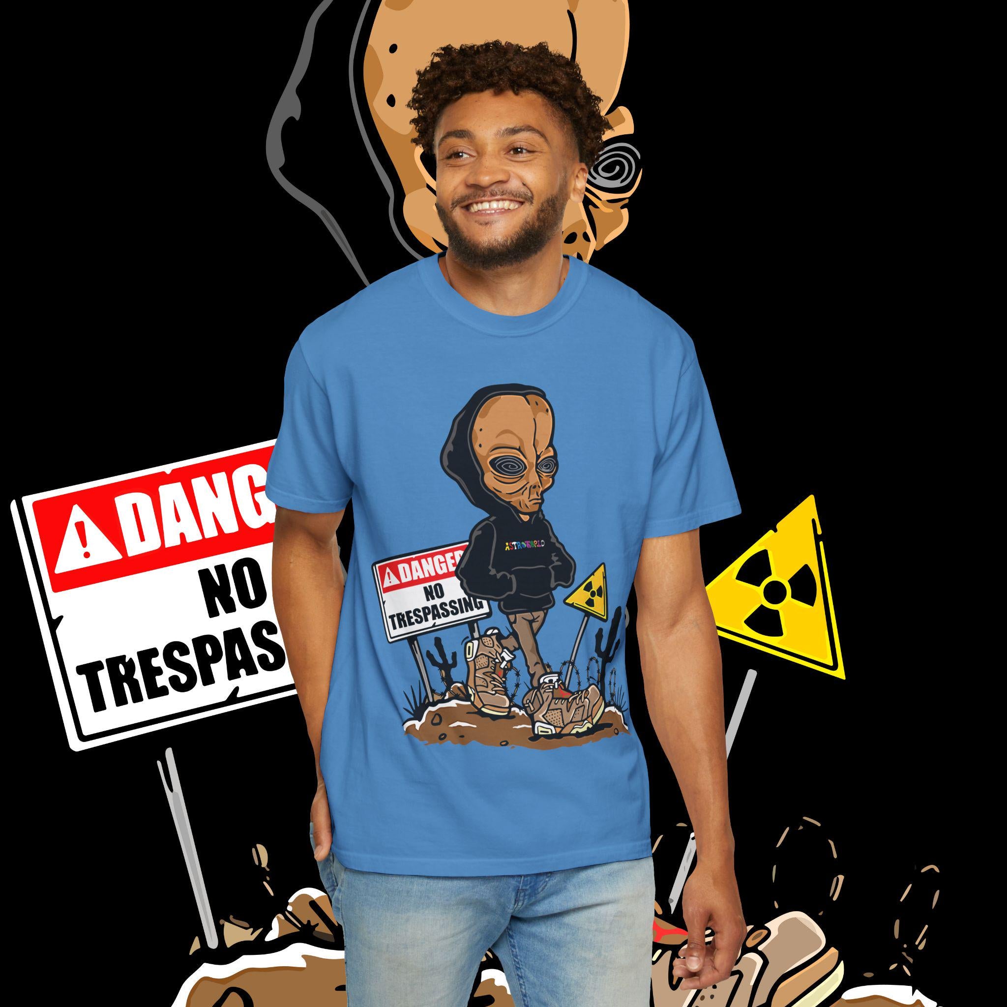Alien Graphic Tee: Unisex Garment-Dyed US Cotton T-Shirt