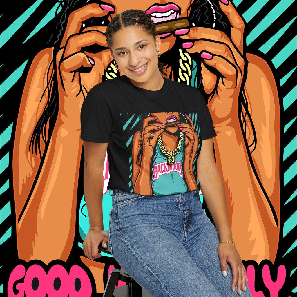 Good Vibes Only T-Shirt: Unisex Garment-Dyed Cotton Graphic Tee