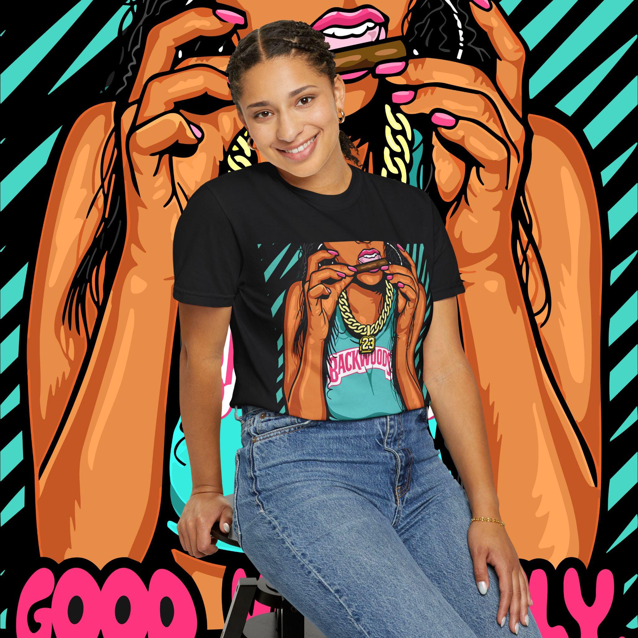 Good Vibes Only T-Shirt: Unisex Garment-Dyed Cotton Graphic Tee