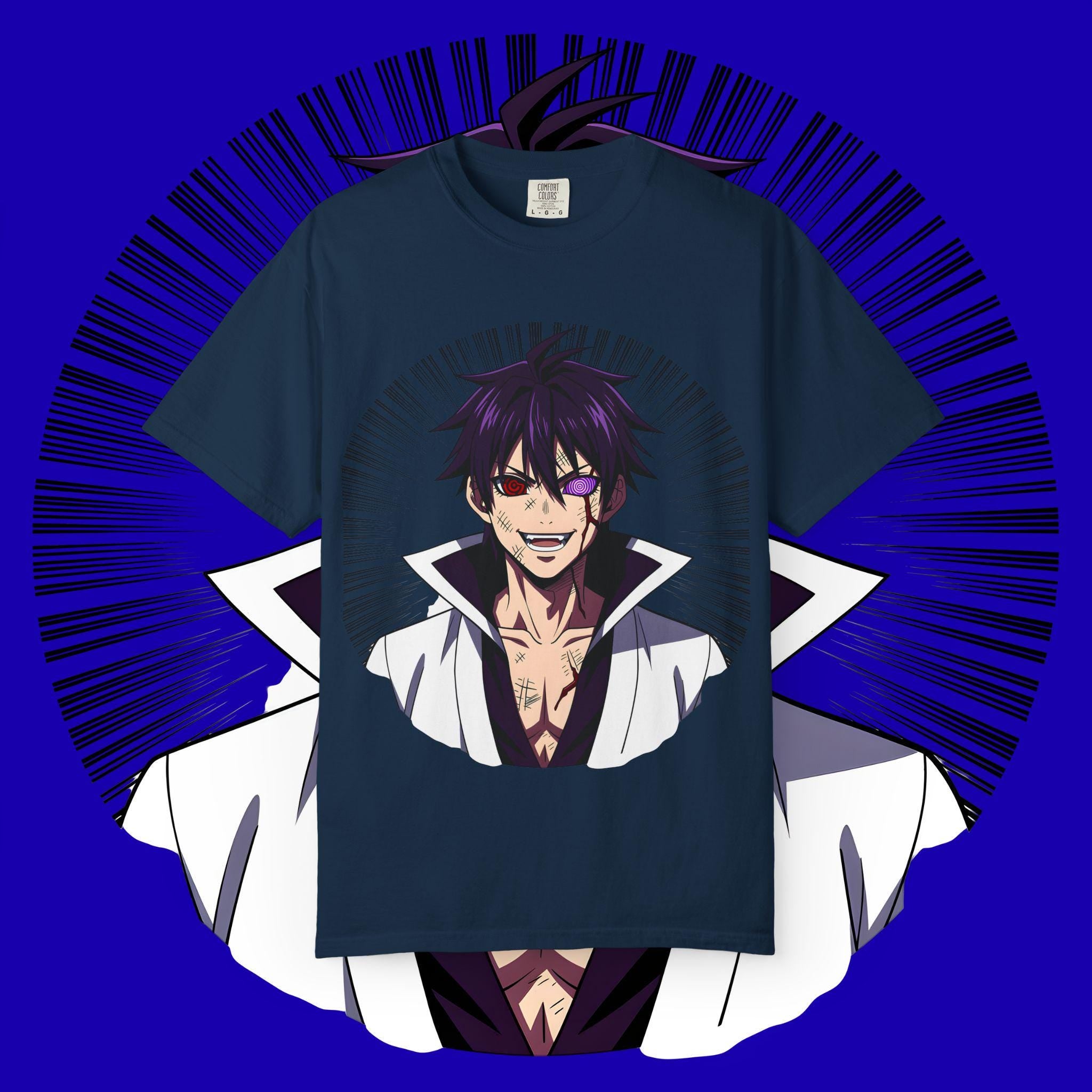 Anime Villain Portrait T-Shirt | Smirking Manga Character Tee
