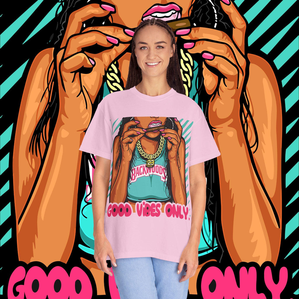 Good Vibes Only T-Shirt: Unisex Garment-Dyed Cotton Graphic Tee