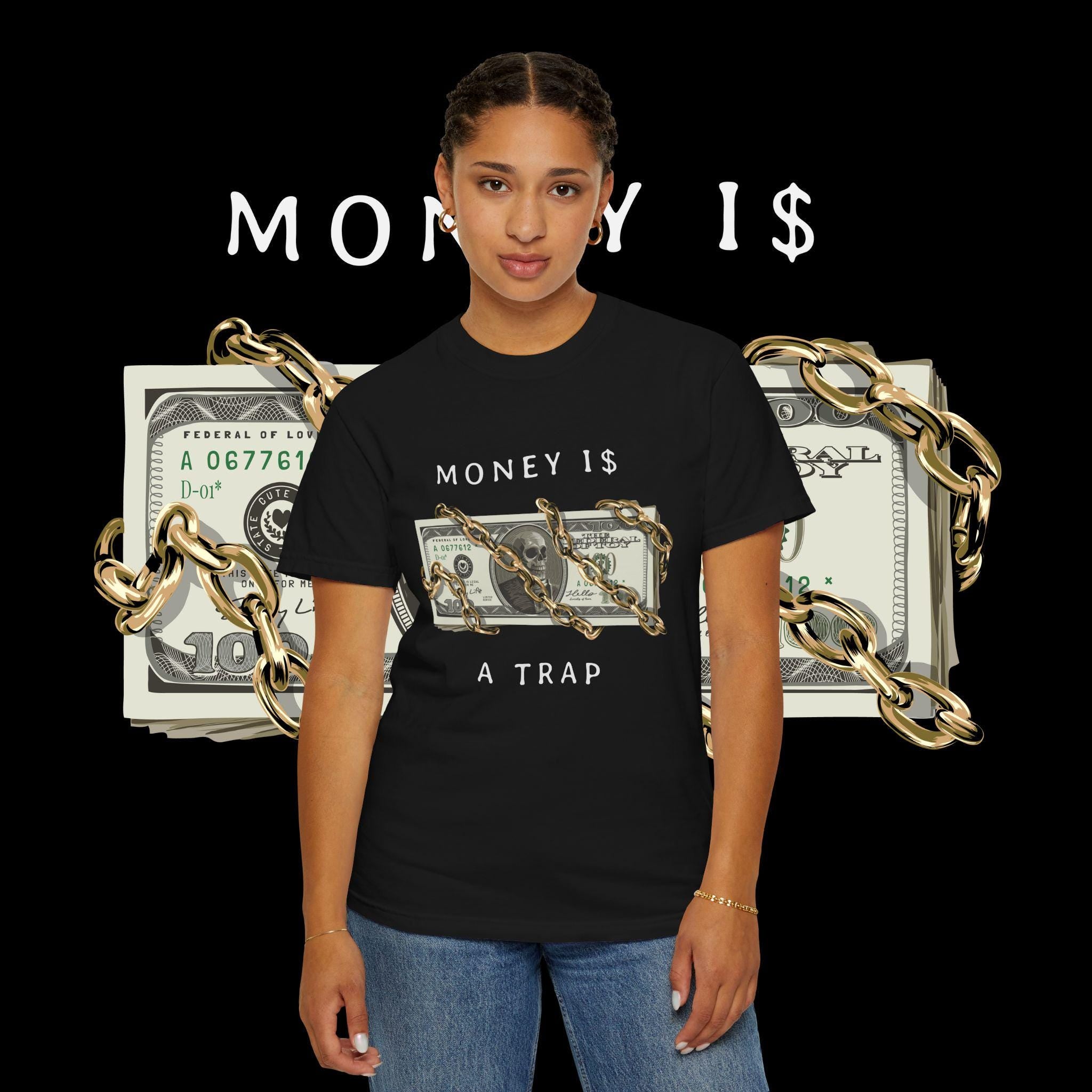Money Is A Trap Graphic Tee: Unisex Cotton Motivation Shirt