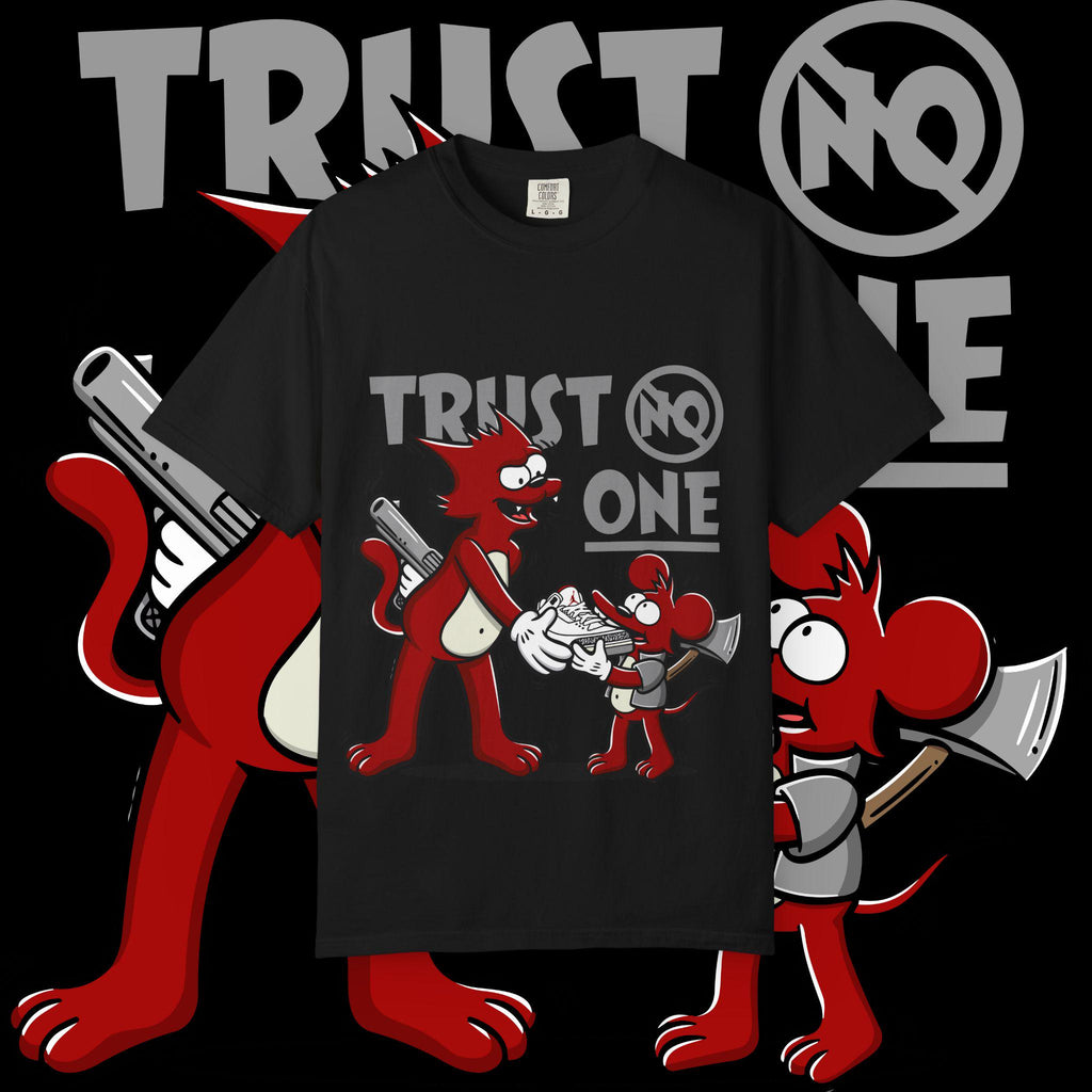 Trust No One Graphic Tee: Unisex Garment-Dyed Cotton T-Shirt