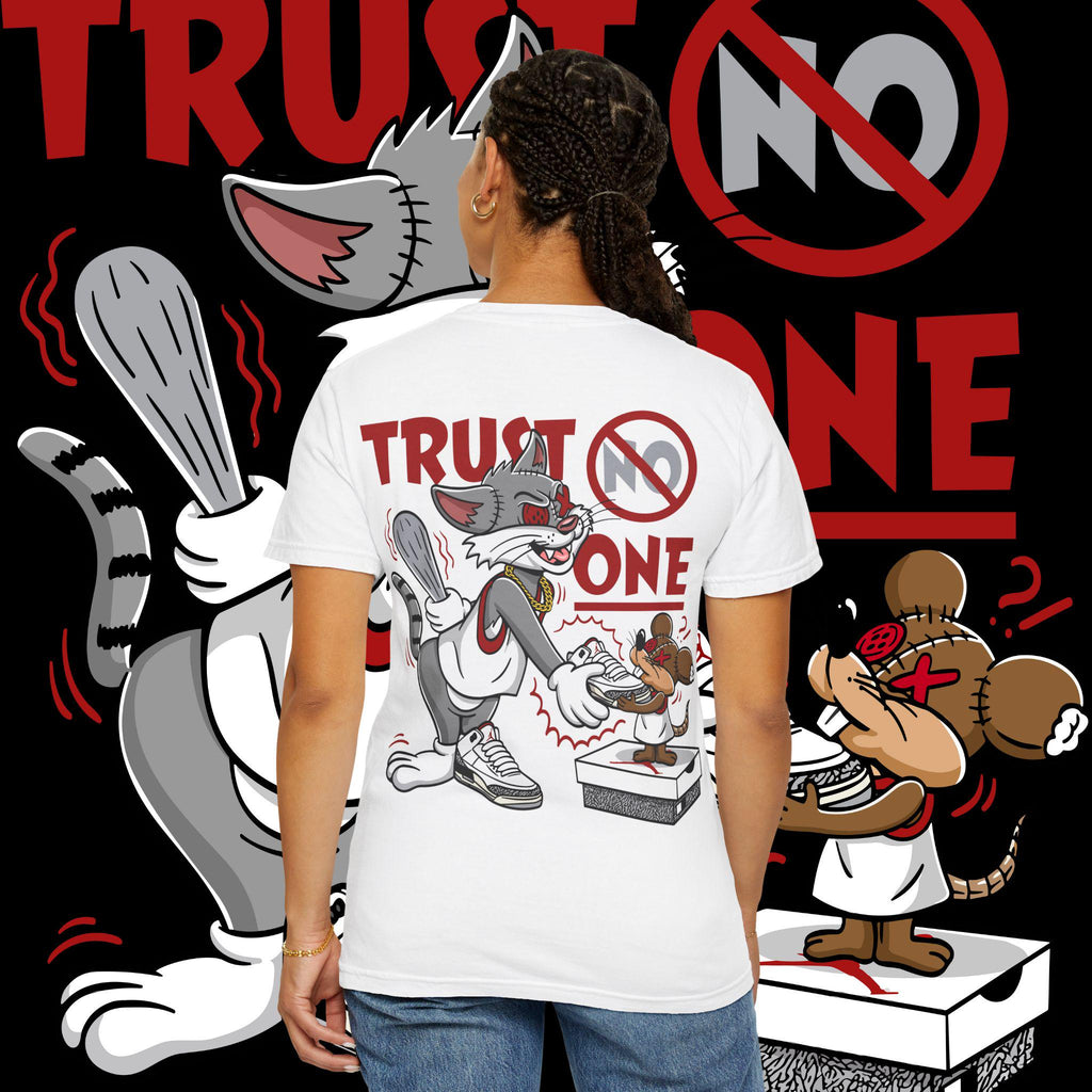 Trust No One Graphic Tee: Unisex Garment-Dyed Cotton T-Shirt