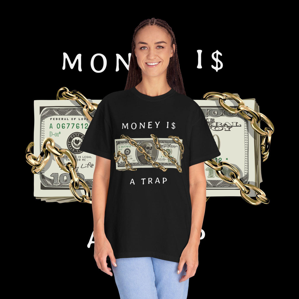 Money Is A Trap Graphic Tee: Unisex Cotton Motivation Shirt