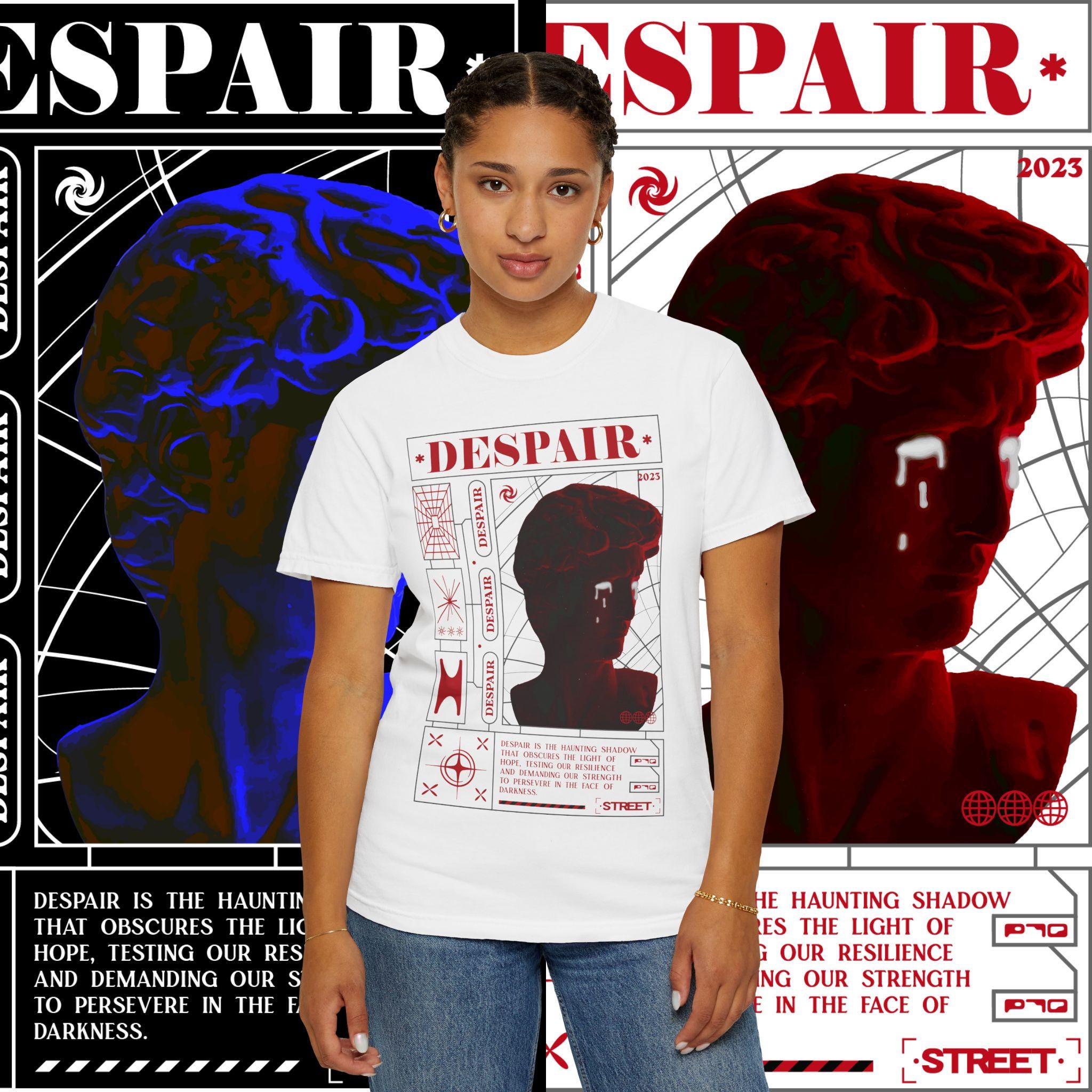 Unisex Garment-Dyed T-Shirt: Artistic Graphic Tee, Streetwear Fashion