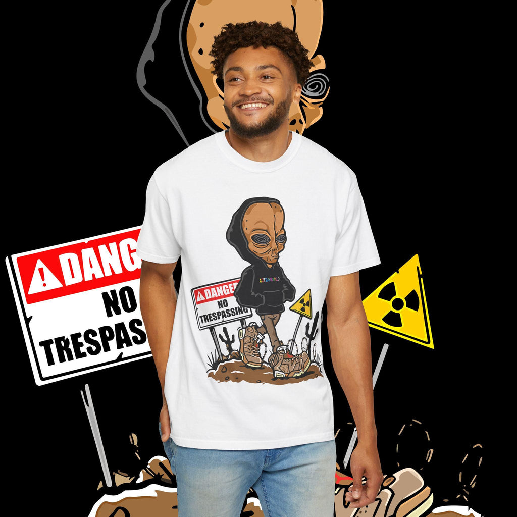 Alien Graphic Tee: Unisex Garment-Dyed US Cotton T-Shirt