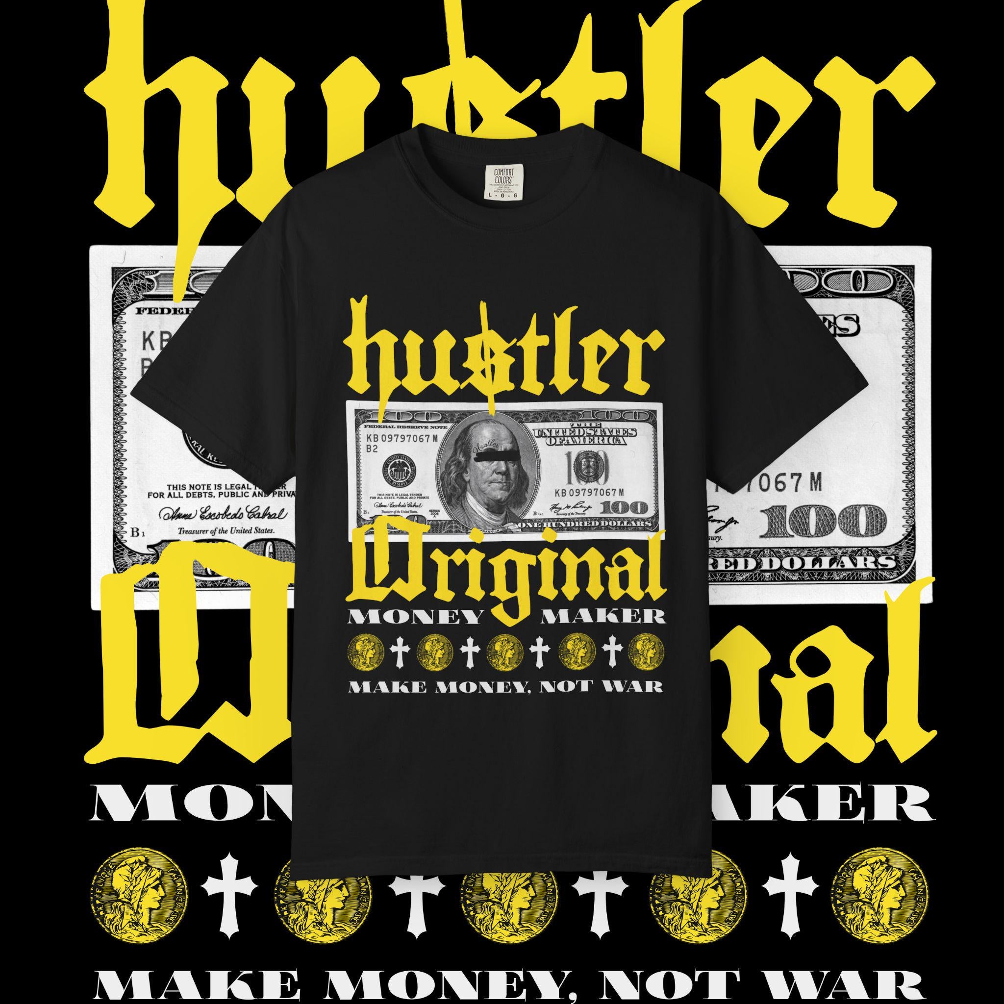 Hustler Graphic T-Shirt: Garment-Dyed Cotton Tee, Streetwear Style