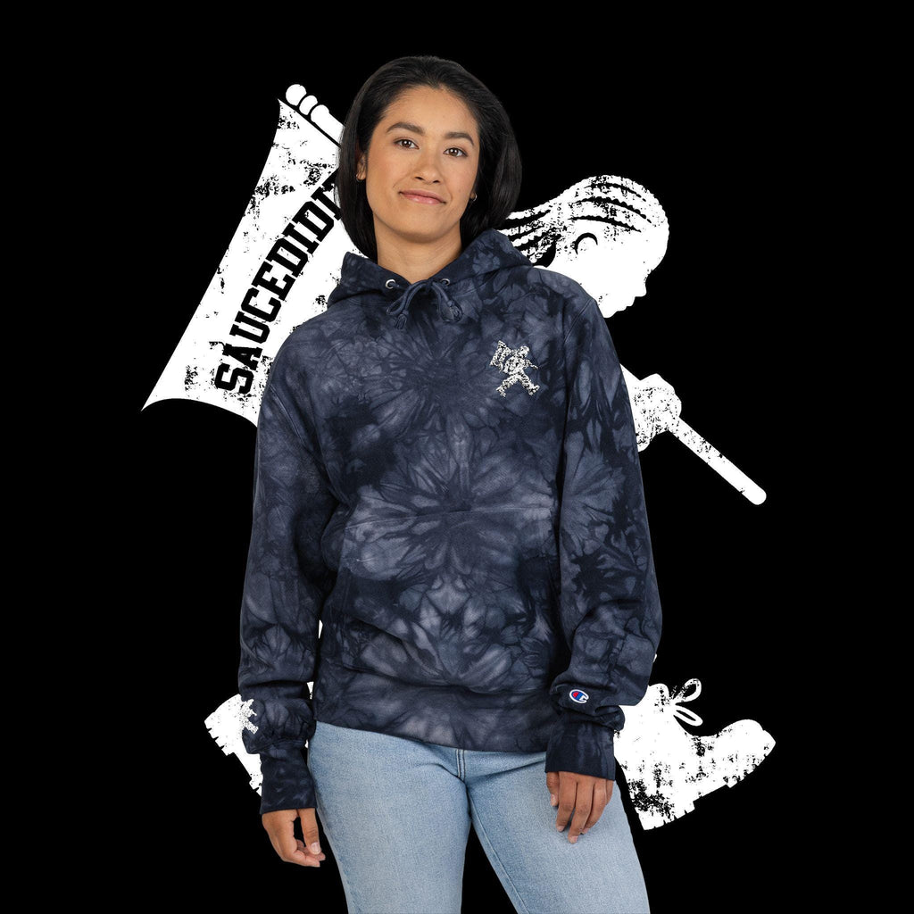 Embroidered Tie-Dye Champion Hoodie: Limited Edition Urban Streetwear
