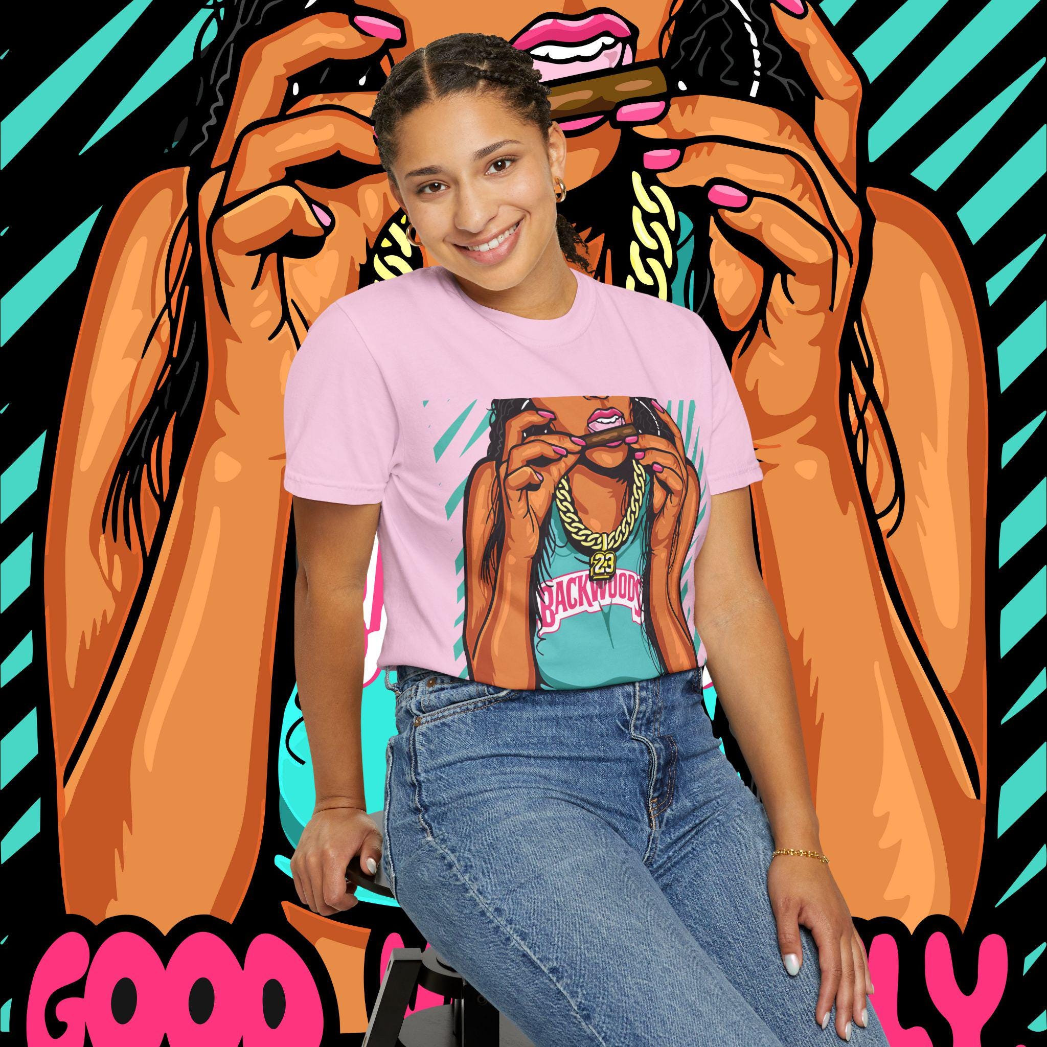 Good Vibes Only T-Shirt: Unisex Garment-Dyed Cotton Graphic Tee