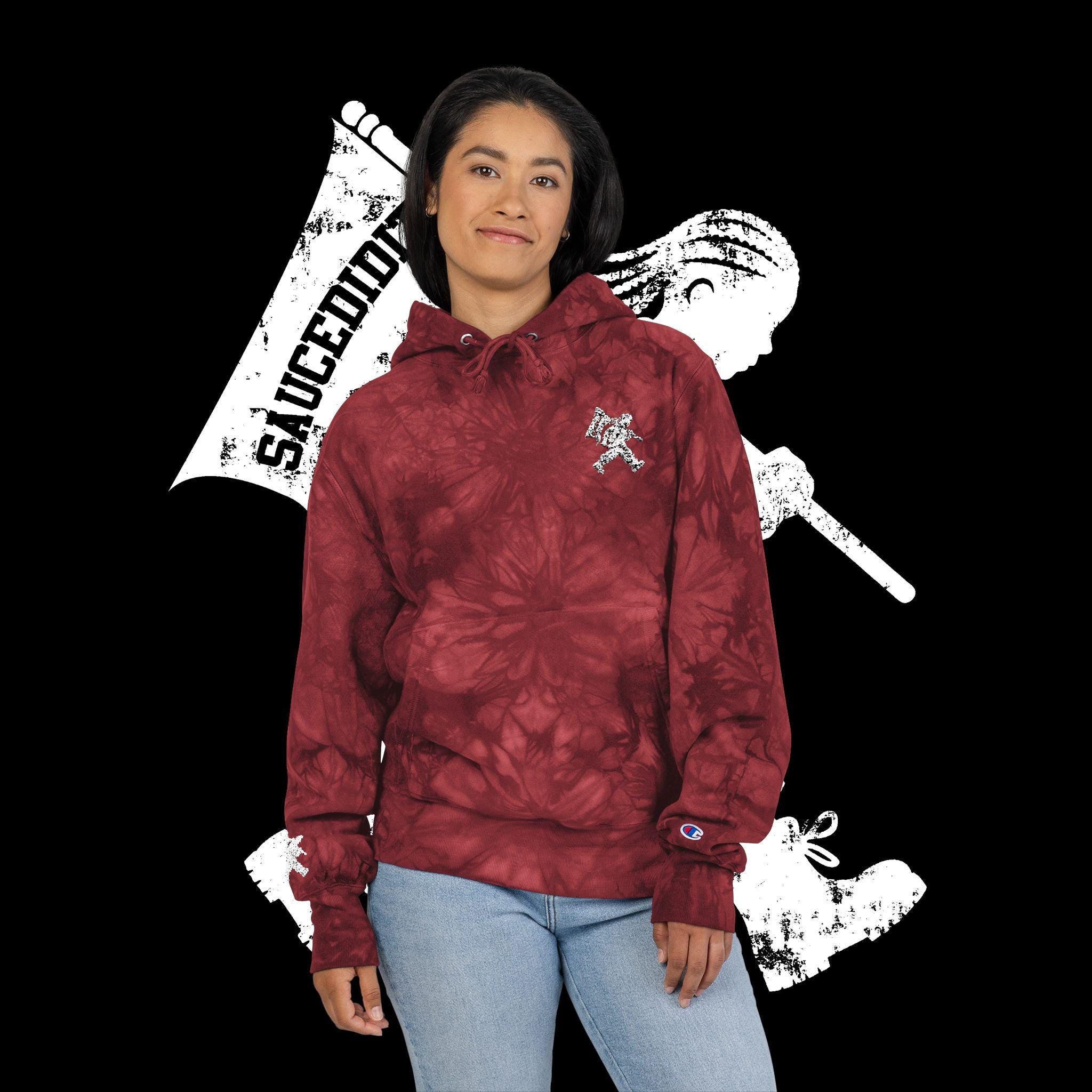 Embroidered Tie-Dye Champion Hoodie: Limited Edition Urban Streetwear