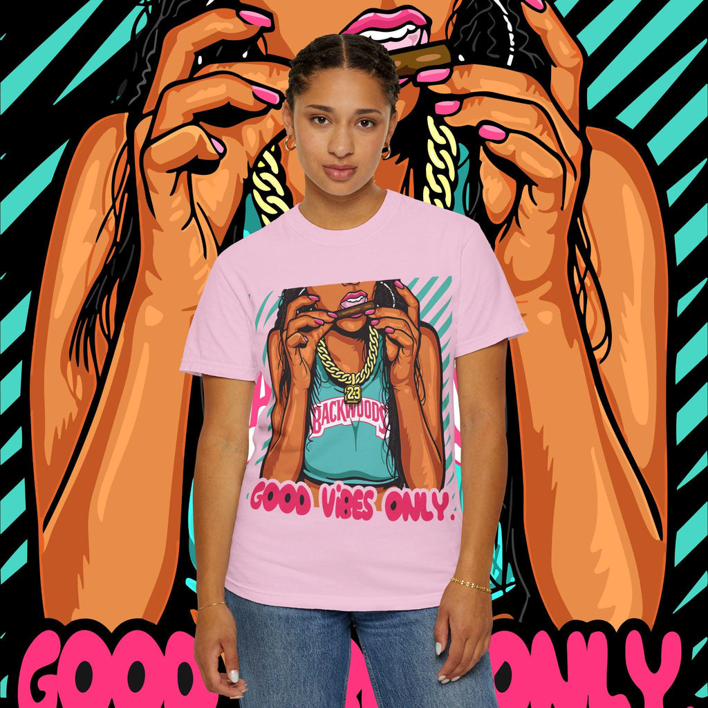 Good Vibes Only T-Shirt: Unisex Garment-Dyed Cotton Graphic Tee