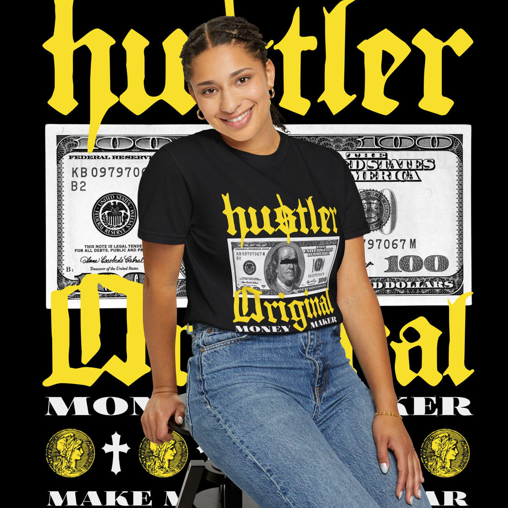 Hustler Graphic T-Shirt: Garment-Dyed Cotton Tee, Streetwear Style