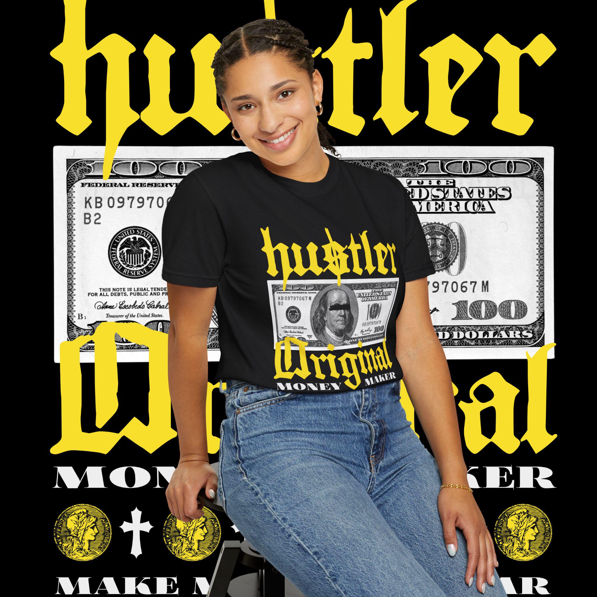 Hustler Graphic T-Shirt: Garment-Dyed Cotton Tee, Streetwear Style