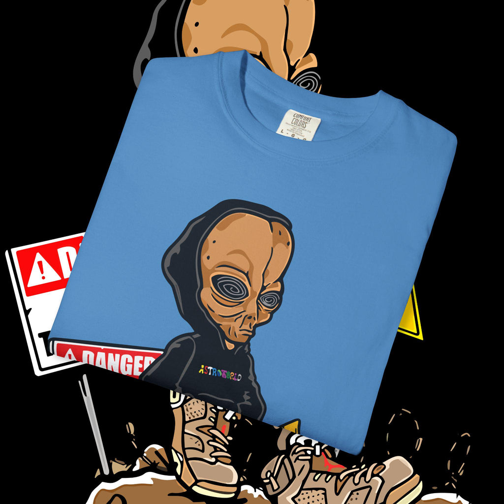Alien Graphic Tee: Unisex Garment-Dyed US Cotton T-Shirt