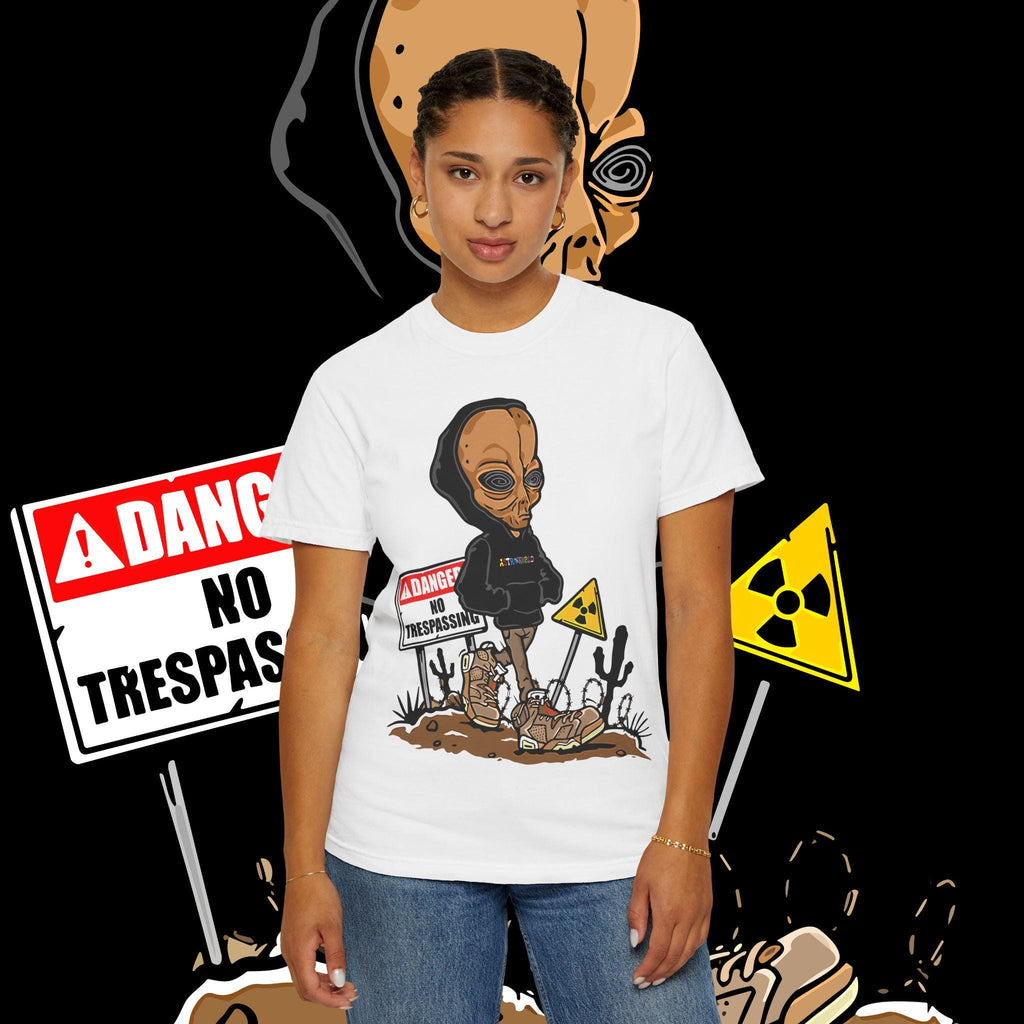 Alien Graphic Tee: Unisex Garment-Dyed US Cotton T-Shirt