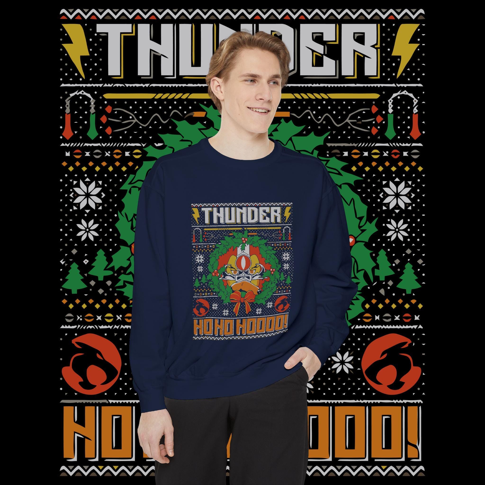 Thunder Ho Ho Ho Retro Christmas Sweatshirt